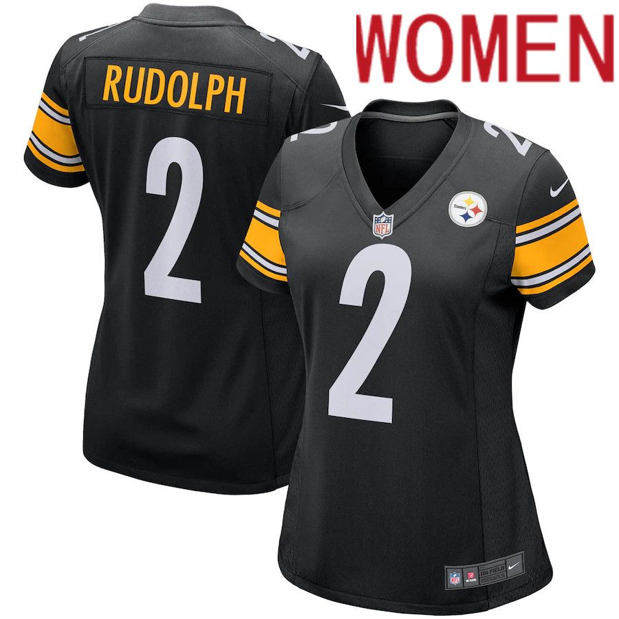 Women Pittsburgh Steelers #2 Mason Rudolph Nike Black Game Player NFL Jersey->women nfl jersey->Women Jersey